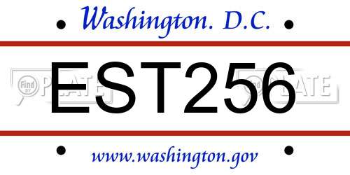 EST256 District Of Columbia License Plate