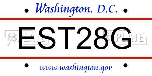 EST28G District Of Columbia License Plate