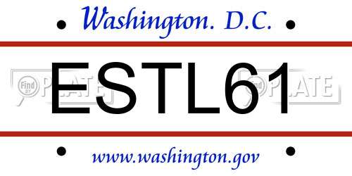 ESTL61 District Of Columbia License Plate
