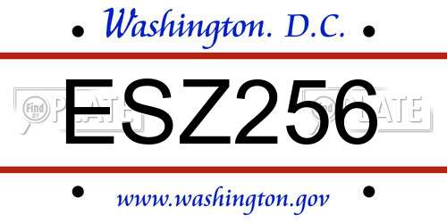ESZ256 District Of Columbia License Plate