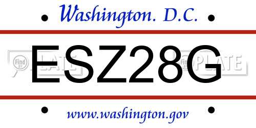 ESZ28G District Of Columbia License Plate