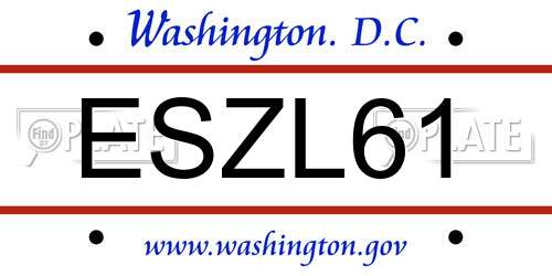 ESZL61 District Of Columbia License Plate