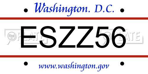 ESZZ56 District Of Columbia License Plate