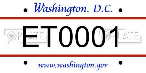 ET0001 District Of Columbia License Plate