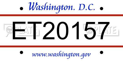 ET20157 District Of Columbia License Plate