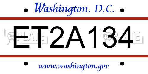 ET2A134 District Of Columbia License Plate