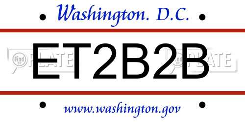 ET2B2B District Of Columbia License Plate
