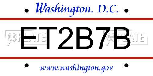 ET2B7B District Of Columbia License Plate