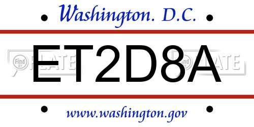 ET2D8A District Of Columbia License Plate