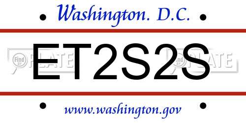 ET2S2S District Of Columbia License Plate