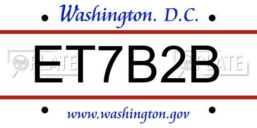 ET7B2B District Of Columbia License Plate