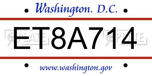 ET8A714 District Of Columbia License Plate