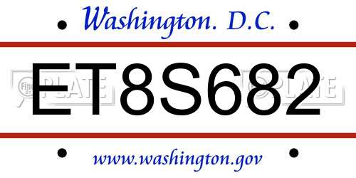 ET8S682 District Of Columbia License Plate