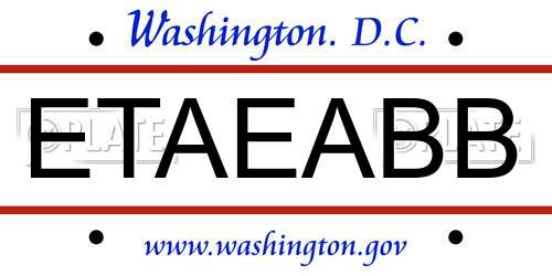 ETAEABB District Of Columbia License Plate