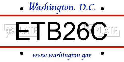 ETB26C District Of Columbia License Plate