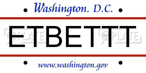 ETBETTT District Of Columbia License Plate