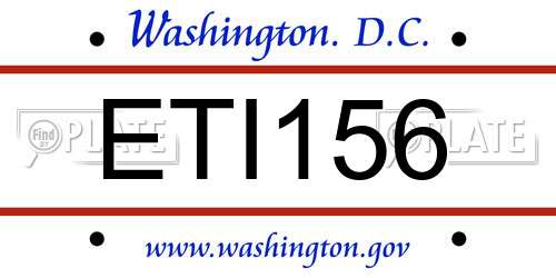 ETI156 District Of Columbia License Plate