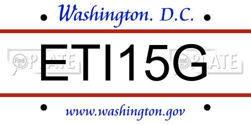 ETI15G District Of Columbia License Plate
