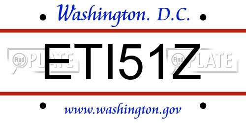 ETI51Z District Of Columbia License Plate
