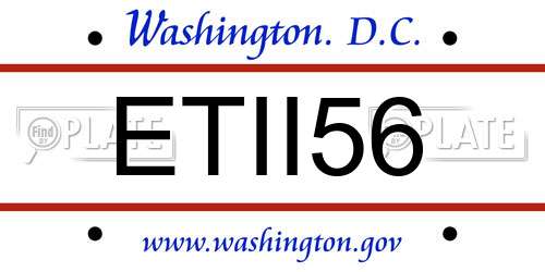ETII56 District Of Columbia License Plate