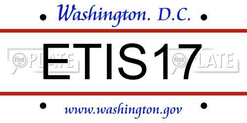 ETIS17 District Of Columbia License Plate