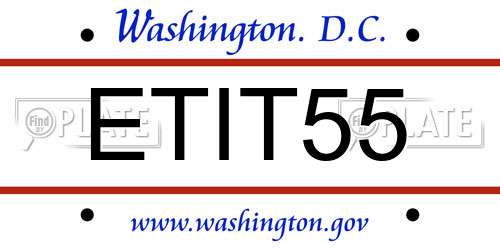 ETIT55 District Of Columbia License Plate