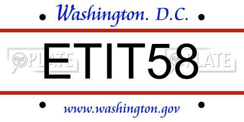 ETIT58 District Of Columbia License Plate