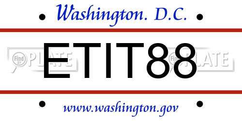 ETIT88 District Of Columbia License Plate