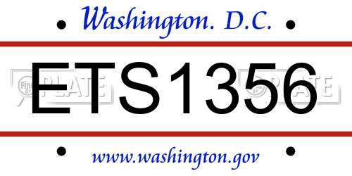 ETS1356 District Of Columbia License Plate