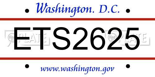 ETS2625 District Of Columbia License Plate