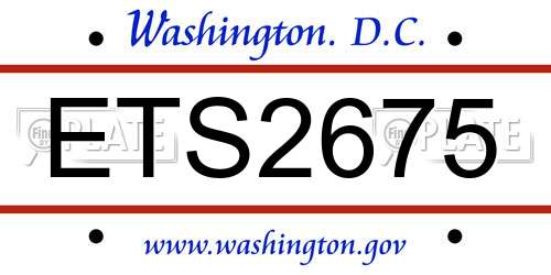 ETS2675 District Of Columbia License Plate