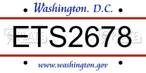 ETS2678 District Of Columbia License Plate
