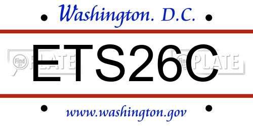 ETS26C District Of Columbia License Plate