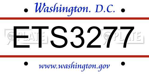 ETS3277 District Of Columbia License Plate