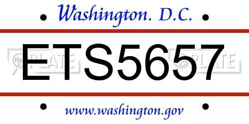 ETS5657 District Of Columbia License Plate