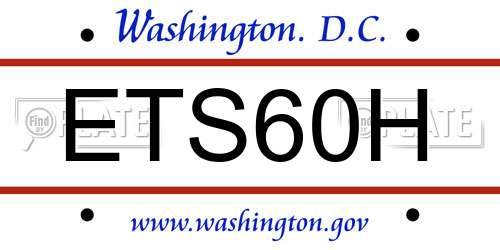 ETS60H District Of Columbia License Plate
