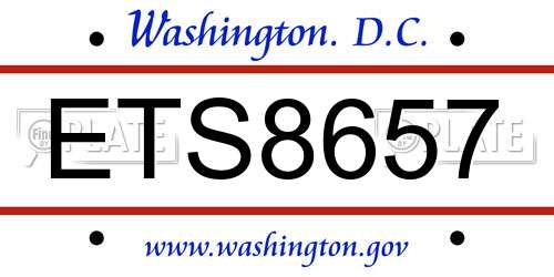 ETS8657 District Of Columbia License Plate
