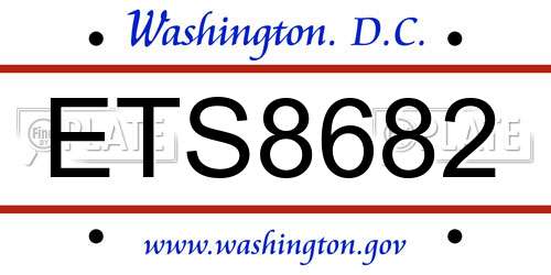 ETS8682 District Of Columbia License Plate