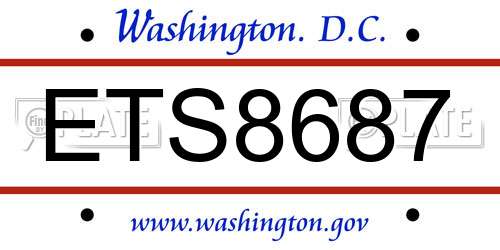 ETS8687 District Of Columbia License Plate