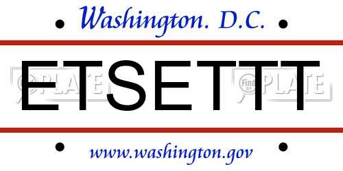 ETSETTT District Of Columbia License Plate