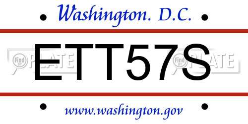 ETT57S District Of Columbia License Plate