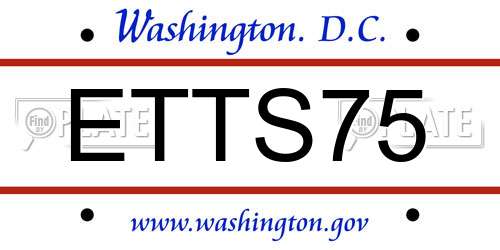 ETTS75 District Of Columbia License Plate