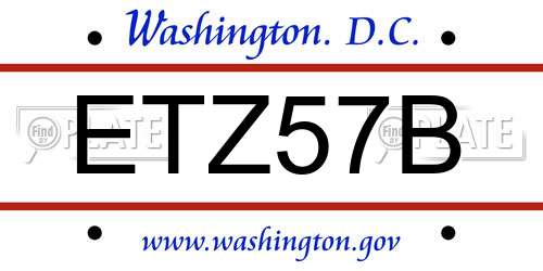 ETZ57B District Of Columbia License Plate