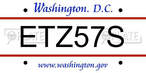ETZ57S District Of Columbia License Plate