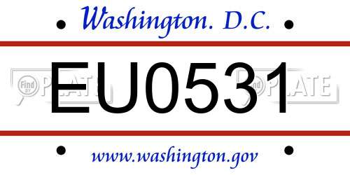 EU0531 District Of Columbia License Plate