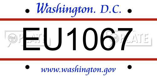 EU1067 District Of Columbia License Plate