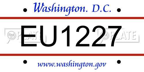EU1227 District Of Columbia License Plate