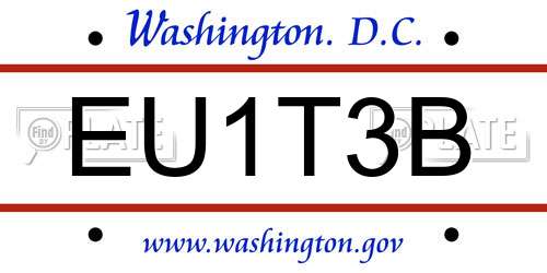 EU1T3B District Of Columbia License Plate