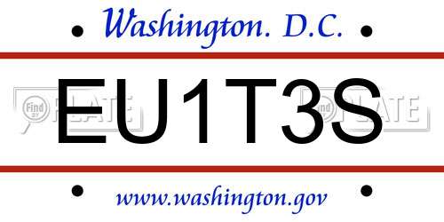 EU1T3S District Of Columbia License Plate