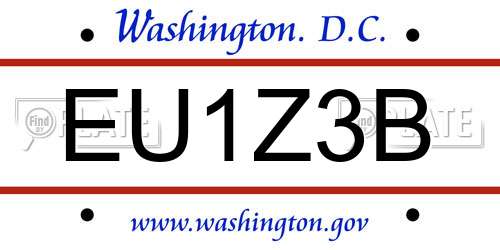 EU1Z3B District Of Columbia License Plate